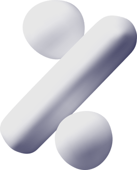 Modern 3D Percentage Symbol Design Concept png