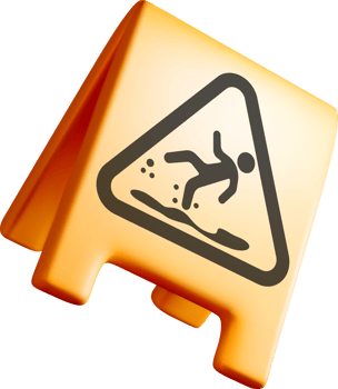 Warning Sign for Slippery Surface in 3D png