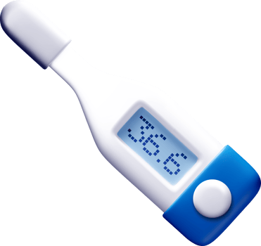 3D Digital Thermometer with Display Screen png