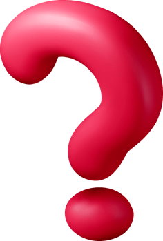 Vibrant 3D Red Question Mark Design png