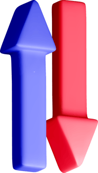 3D Arrows Indicating Upward and Downward Trends png