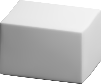 Simple 3D Shape in White Perspective View png