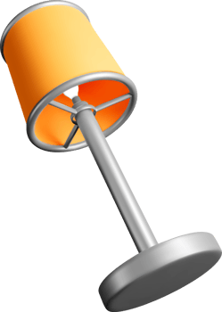 3D Orange Lamp on a Modern Base Design png