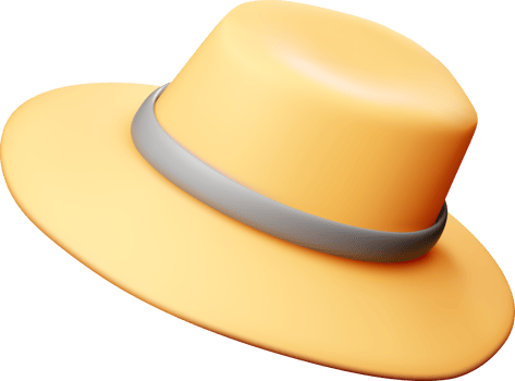 Stylish 3D Hat with Silver Band Design png