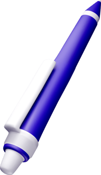 3D Render of a Blue and White Marker Pen png