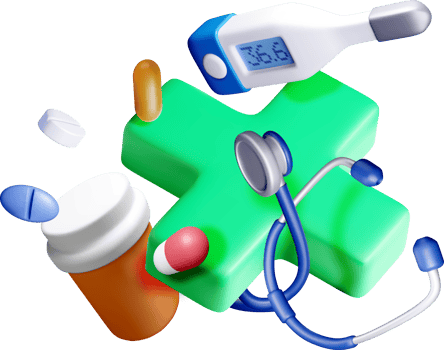 3D Medical Tools and Symbols for Health Care png