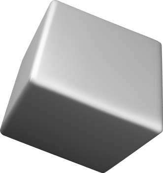 Shiny Metallic 3D Cube on a White Background png