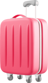 Stylish Pink 3D Luggage for Modern Travelers png