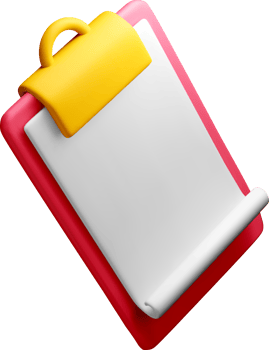 Colorful 3D Clipboard with Sheet for Notes png