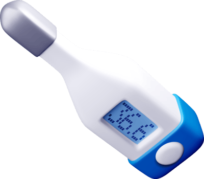 3D Digital Thermometer with LCD Display png