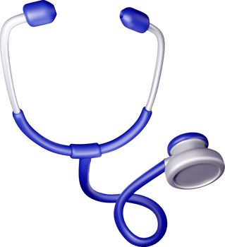 Realistic 3D Stethoscope on White Background png