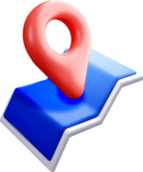 3D Map Marker on Stylized Surface Design png