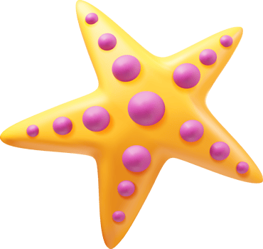 Colorful 3D Starfish with Vibrant Patterns png
