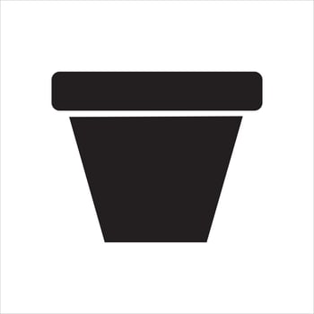 Simple black silhouette of a planter pot. vector