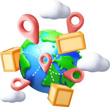 3D Illustration of a Global Delivery Concept png