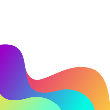 Abstract rainbow blob corner with transparent background for banner png