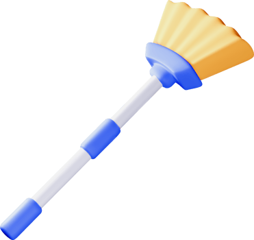 Colorful 3D Broom with a Unique Design png