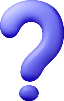 3D Blue Question Mark Illustration on White Background png
