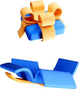 Stylish 3D Blue Gift Box with Bow Detail png