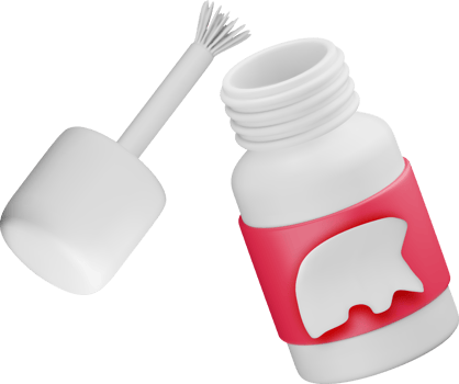 3D Illustration of a Bottle with Applicator Brush png