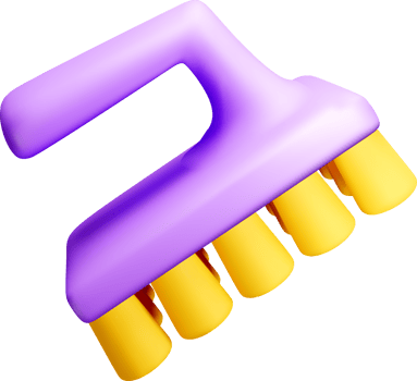 Colorful 3D Hair Roller Design Illustration png