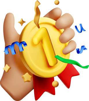 Colorful 3D Medal in Celebratory Context png
