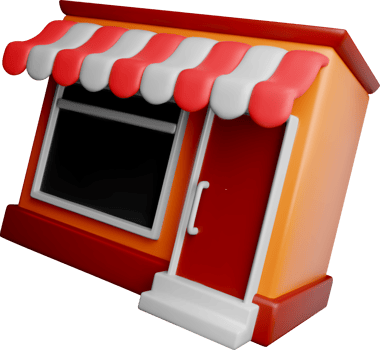 Colorful 3D Shopfront with Awning Design png