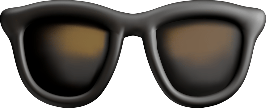 Stylish 3D Black Sunglasses Design Element png