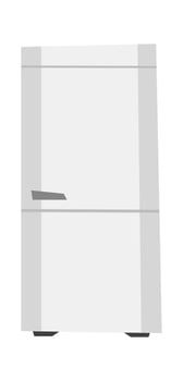 Steel fridge flat icon Household appliance vector