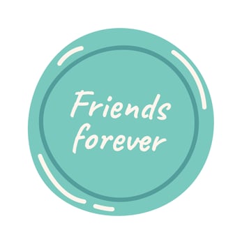 Friends forever bedge element for necklece flat icon vector