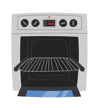 Electric cooking oven flat icon Kitchen utensil vector