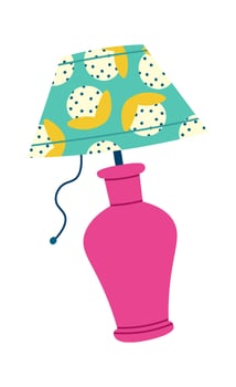 Cute decorative electric lamp flat icon Retro light vector