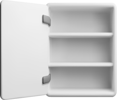 3D Model of an Open Refrigerator Interior png