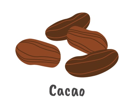 Cacao seeds flat icon Oval pods Plants cultivation Icon vector
