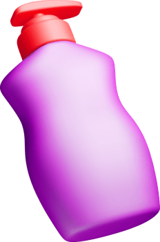 3D Purple Bottle Design for Cosmetics Products png