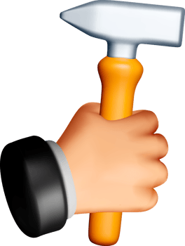 3D Hammer in Hand for Construction Use png