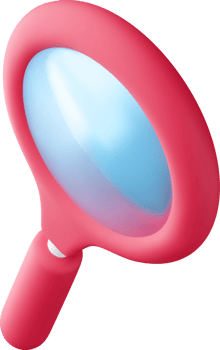 3D Magnifying Glass Illustration png