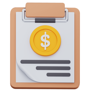 Finance Report Clipboard 3D Icon Dollar Document Minimalist png