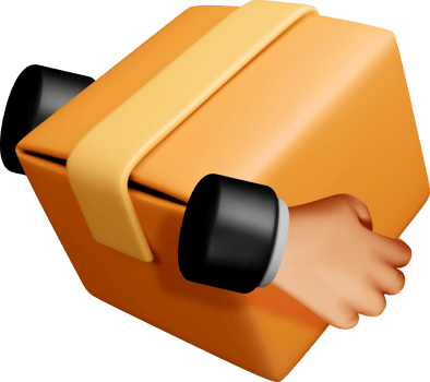 3D Box with Hand Reaching Out png