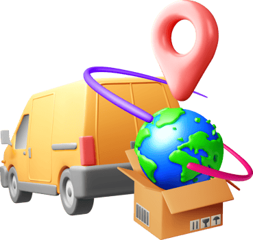 3D Delivery Van with Global Mapping Elements png