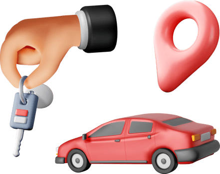 3D Car Key Hand with Location Marker Icon png
