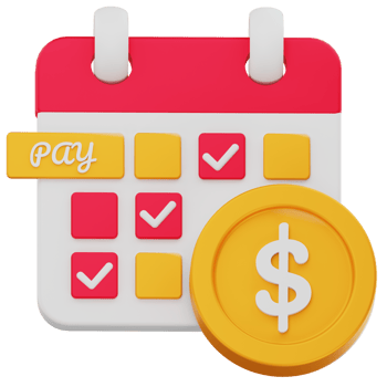 Payment Schedule Calendar 3D Icon Dollar Coin Reminder png