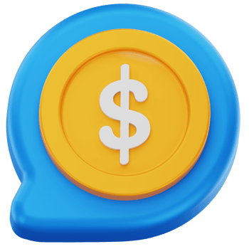 Dollar Coin in Chat Bubble 3D Icon Minimalist Finance png