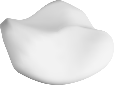 Smooth 3D Lip Structure Rendered in White png