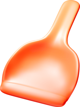 3D Orange Plastic Shovel Illustration Model png