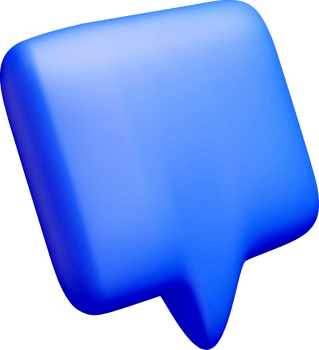 3D Blue Speech Bubble Graphic Design Element. png