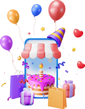 Colorful 3D Birthday Celebration Elements. png
