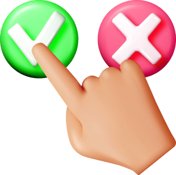 3D Hand Selecting Options Yes or No png
