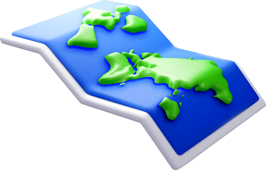 3D Relief Map of Earth with Green Landforms png