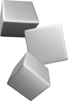 Stylized 3D Geometric Silver Cubes Design png